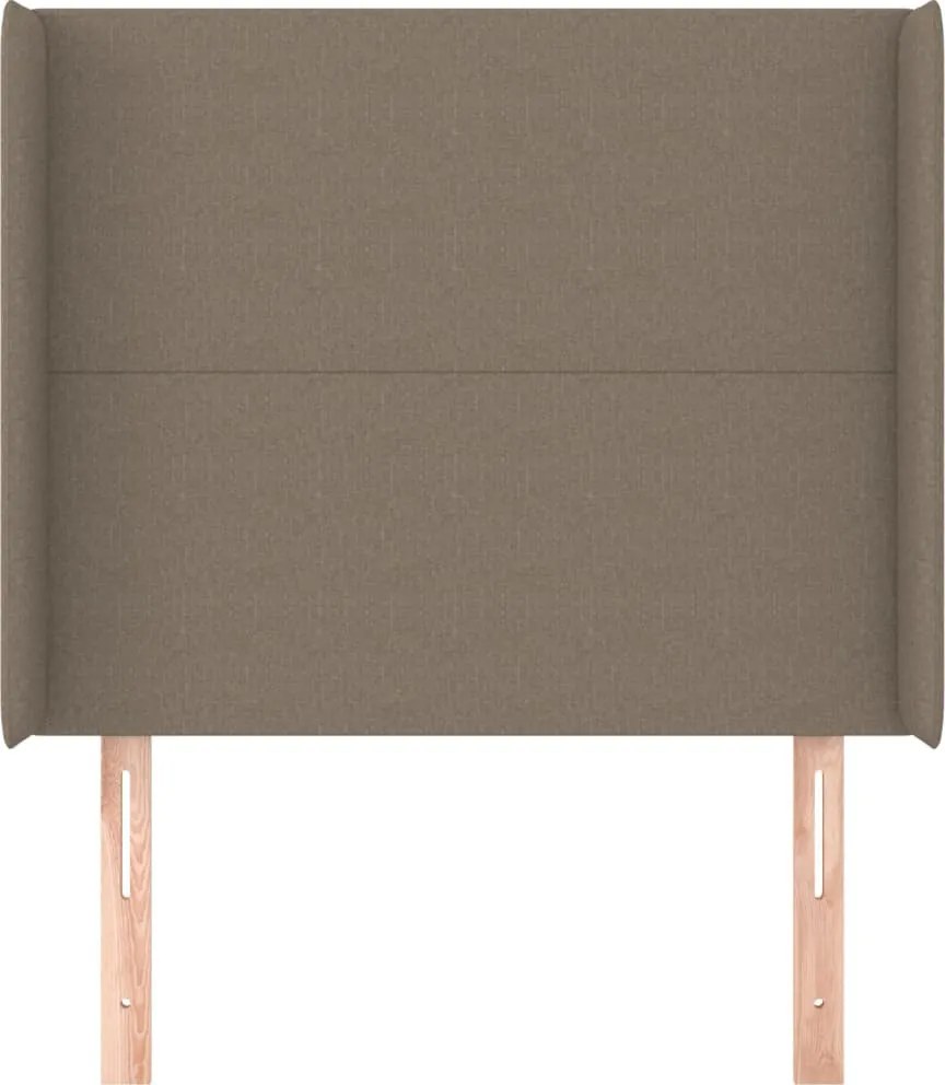 tópszínű szövet fejtámla szárnyakkal 93x16x118/128 cm