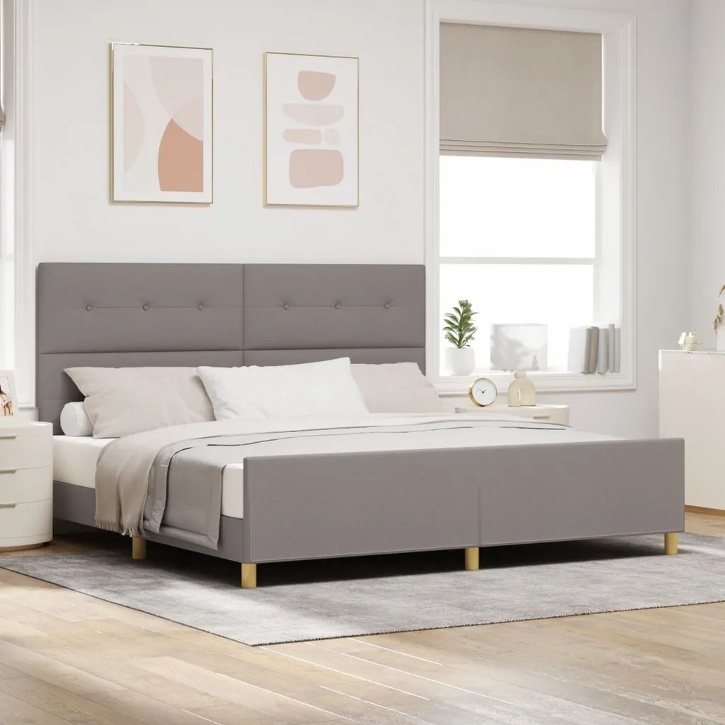 Taupe Ágykeret 200x200 cm Szövet