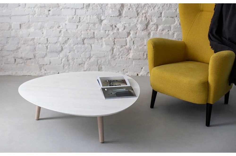 Contrast Pick fehér kőrisfa dohányzóasztal - Ragaba