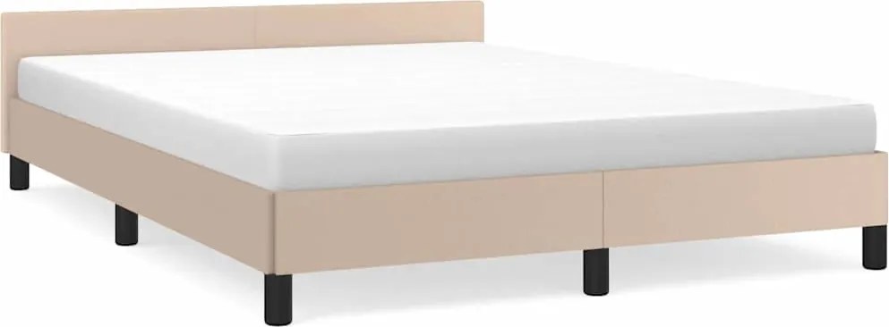 vidaXL kávészínű ágykeret fejtámlával matrac nélkül 140x190 cm