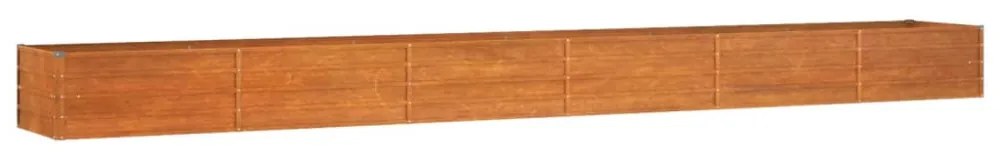 rozsda színű corten acél kerti magaságyás 600 x 80 x 45 cm