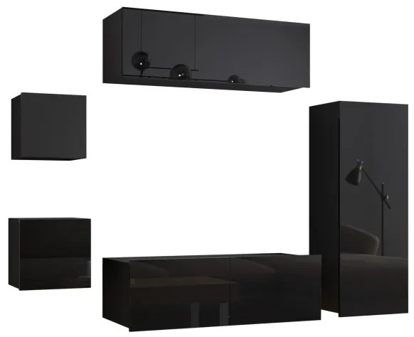 Faliszekrény CALABRINI 34x105 cm fekete