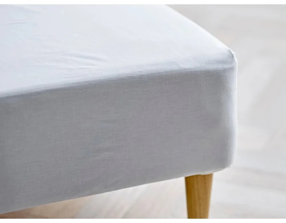 Fehér gumis bio pamut lepedő 180x200 cm Calm – Södahl