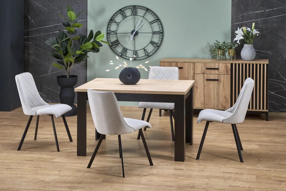 Bagio bővíthető étkezőasztal artisan tölgy-fekete 120-160cm