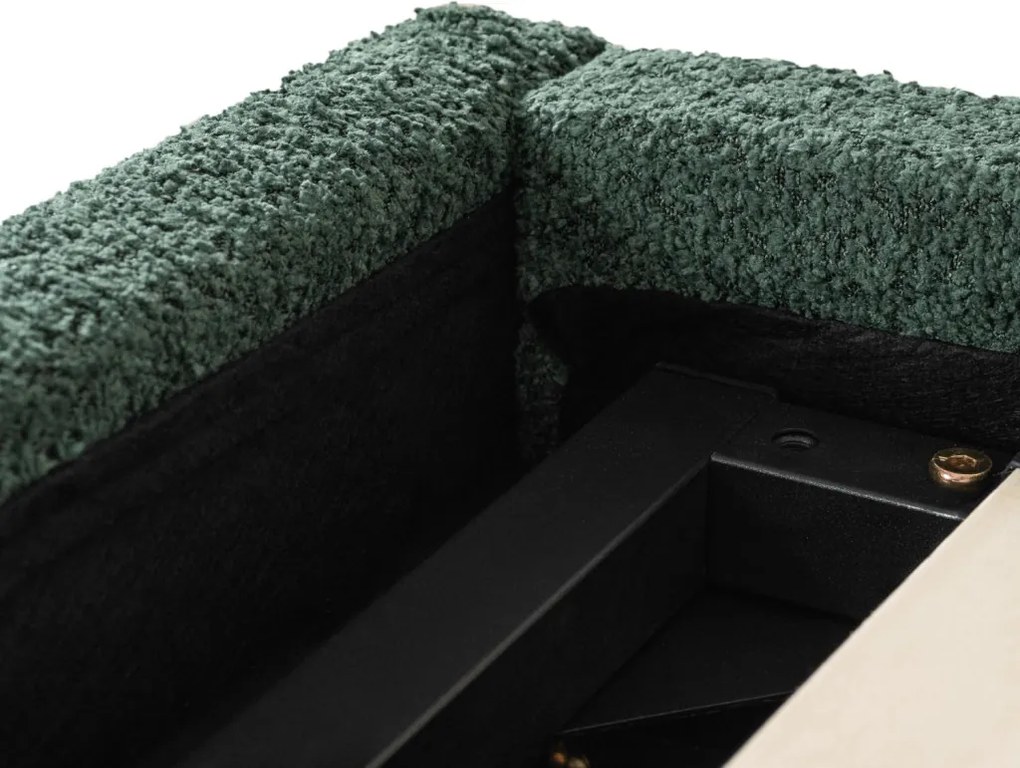 Łóżko 160x200 BRISTOL z Pojemnikiem Zielone Boucle