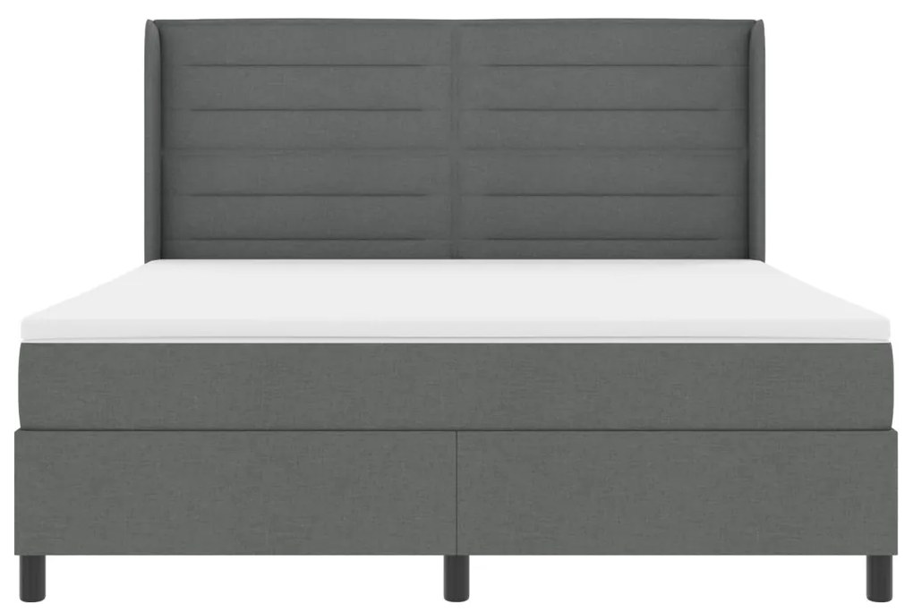 Boxspring Ágy Matracra Sötétszürke 180x200 cm Szövet
