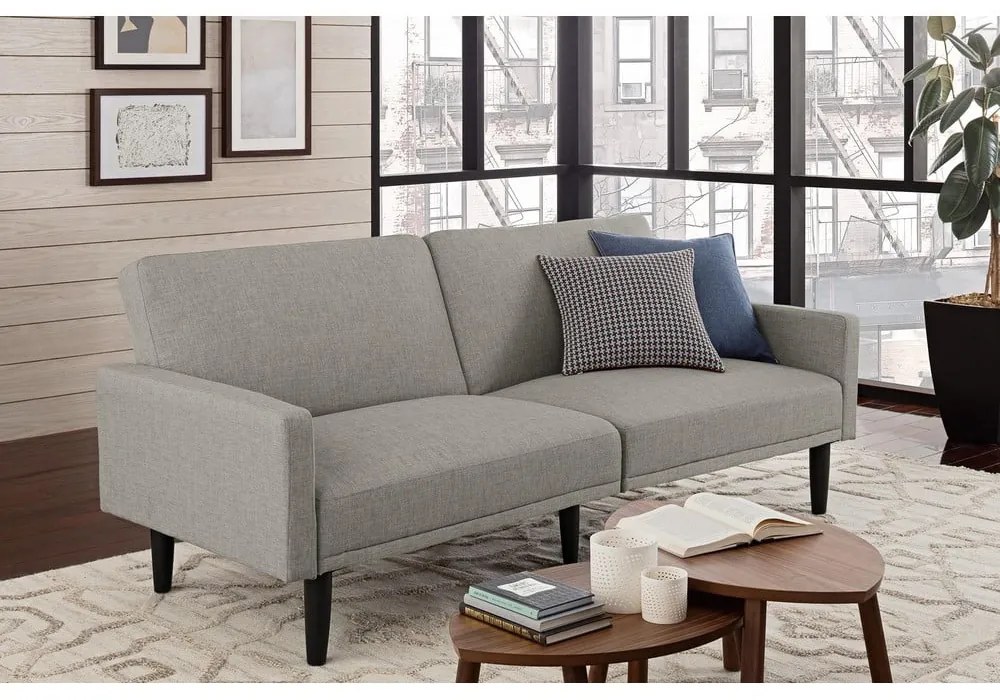 Világosszürke kinyitható kanapé 198 cm - Støraa