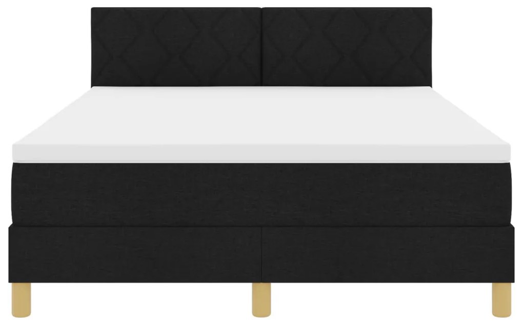 Box spring ágy matraccal & LED Fekete 160x200 cm Szövet