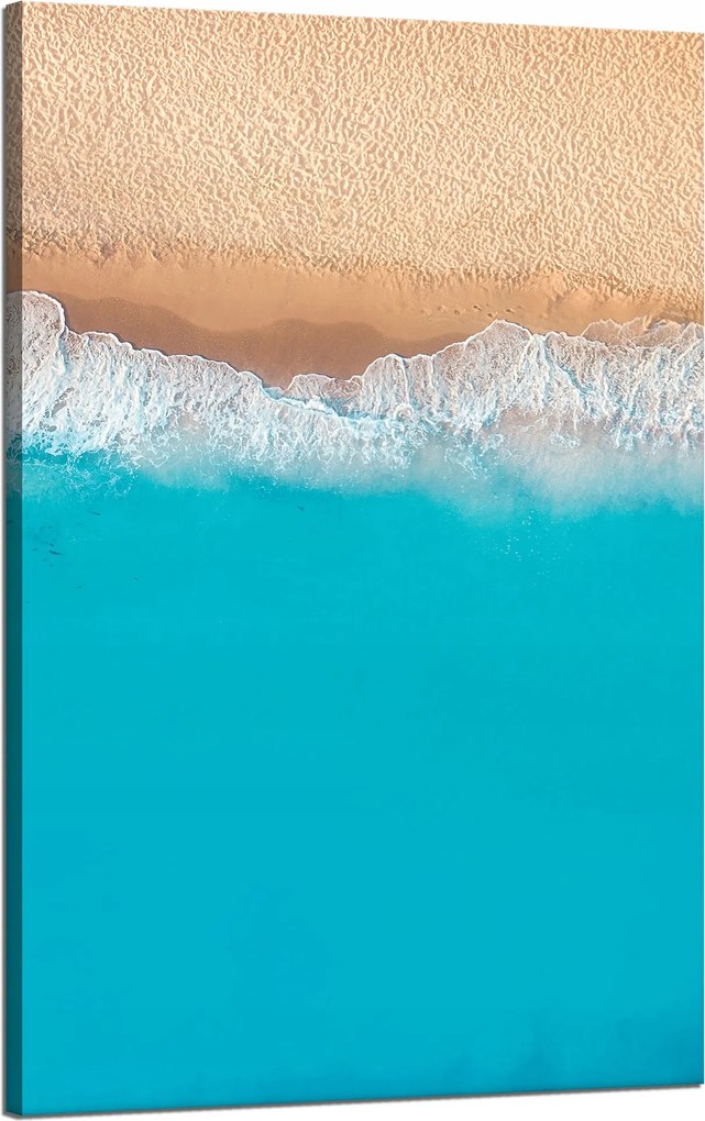 Vászonkép Tengerpart Víz Hullámok Kék 50x80 cm Ajándéknak is tökéletes