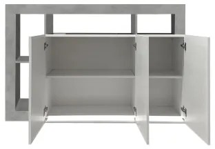 LENOR komód fehér/szürke beton