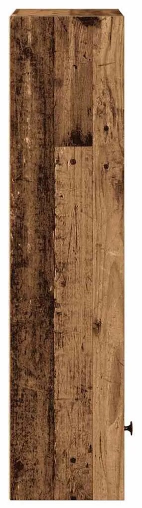 antik fa színű szerelt fa könyvespolc 31x24x102 cm