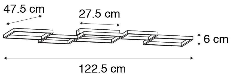 Mennyezeti lámpa arany LED-del, 3 fokozatú fényerő-szabályzóval, 5 lámpás - Lejo