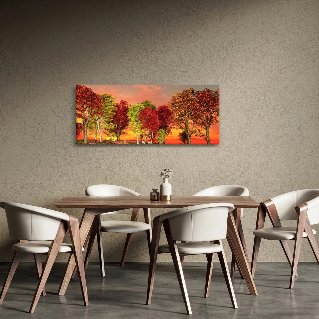 Kép - Színes fák (120x50 cm)