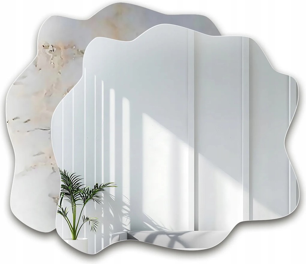 Szabálytalan tükör Marble Bialoro fehér-arany márvány 140X120