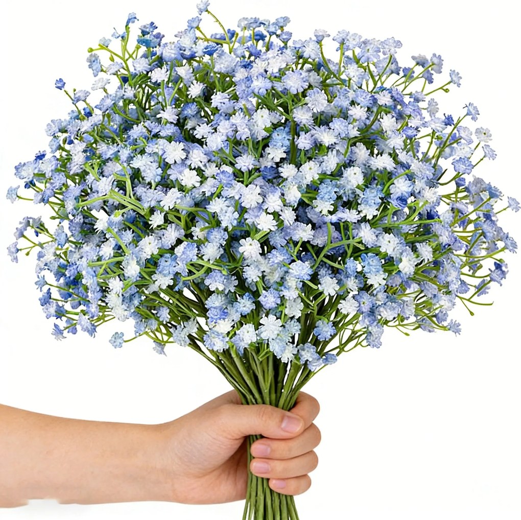 Művirág Kék Babalélegzet Csokor 10 Szárak Kék Lakberendezési