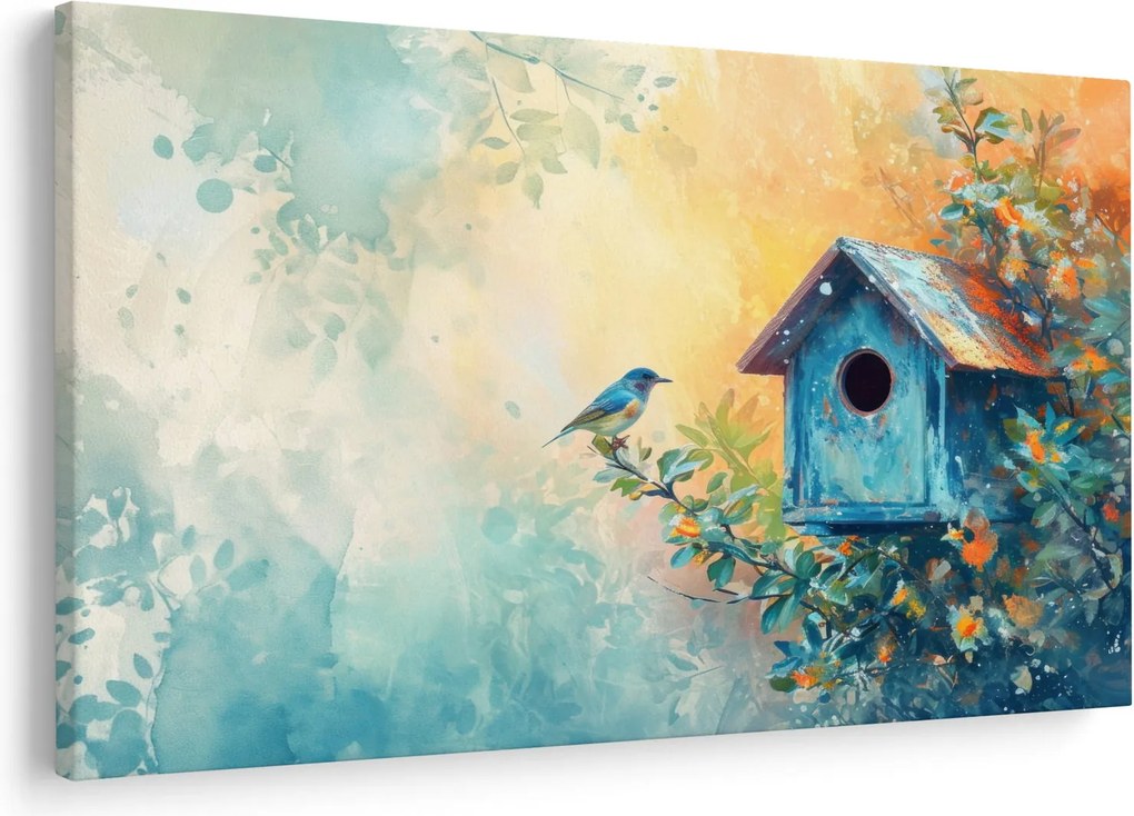 Kép - Madárház, akvarell (90x60 cm)