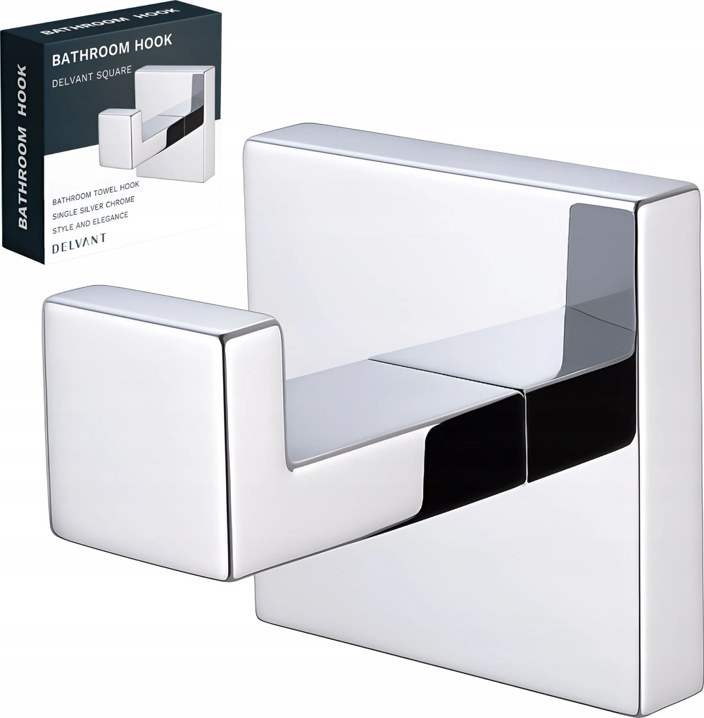 Fürdőszobai Törölközőtartó Akasztó Fali Tartó Delvant Square Króm