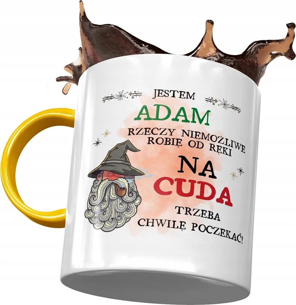 Sárga Bögre Ádám Férj Kolléga Ajándék Nyomtatott Fotóval