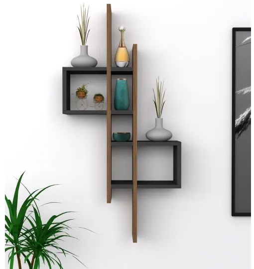 Fali polc EMSE 108x53,8 cm barna/antracit