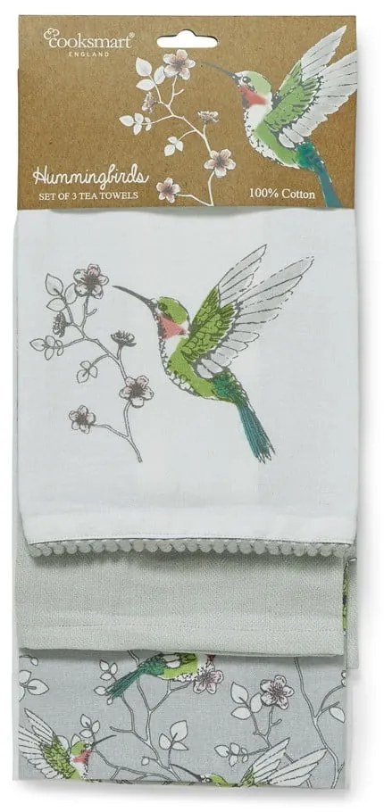 Konyharuha, kötény és edényfogó szett 5 db-os Hummingbirds – Cooksmart ®