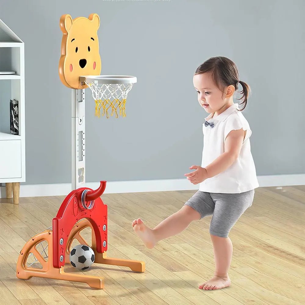 4 az 1-ben állítható magasságú gyerek játékszett, narancs-sárga