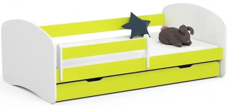 Gyerekágy ágyneműtartóval + matrac - Akord Furniture Smile - 180 x 90 cm - sárga
