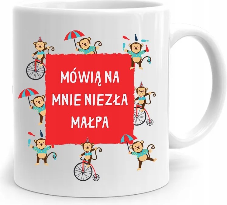 Vicces Bögre Vicces Hívnak Engem Egy Jó Kis Majom, fényképes nyomattal