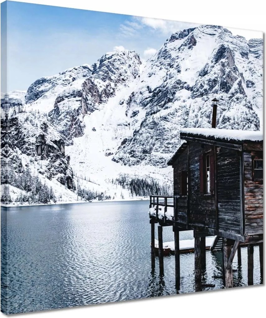 Vászonkép 40x40 Téli kilátás a hegyekkel