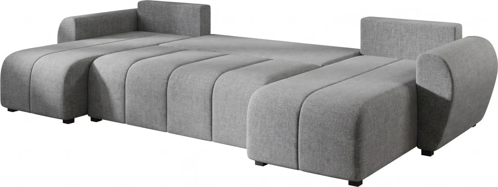 SEVIO U alakú kihúzható ülőgarnitúra, 311x145 cm, szürke + 2 párna INGYEN