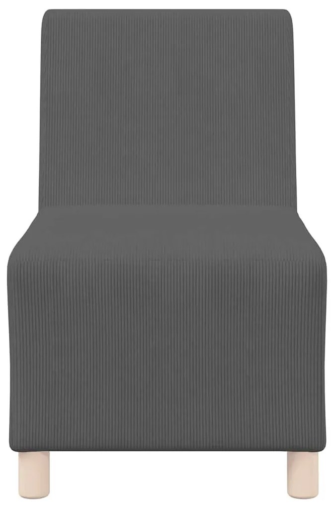 sötétszürke kordbársony szövet kanapéfotel 55 cm