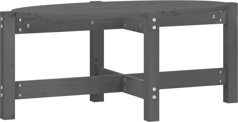 vidaXL szürke tömör fenyőfa dohányzóasztal 87 x 48 x 35 cm