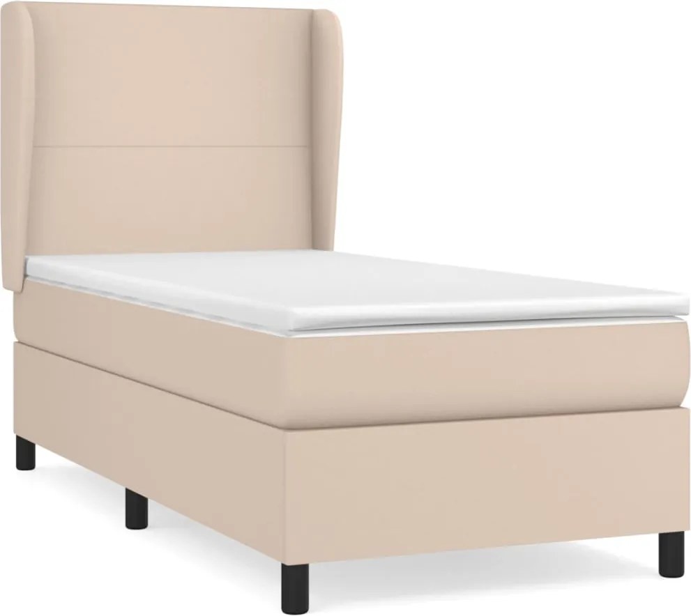 vidaXL cappuccino színű műbőr rugós ágy matraccal 80 x 200 cm