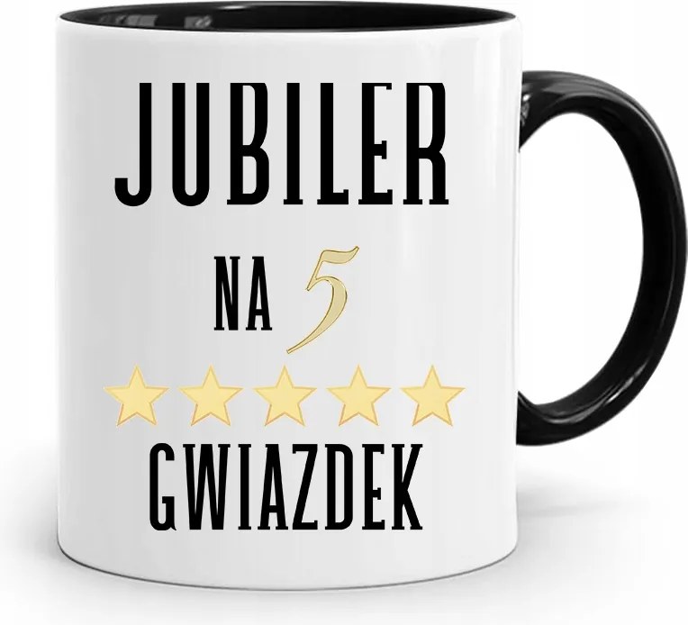 Ékszerésznek Fekete Ékszer Bögre 5 Csillagos, fényképes nyomattal