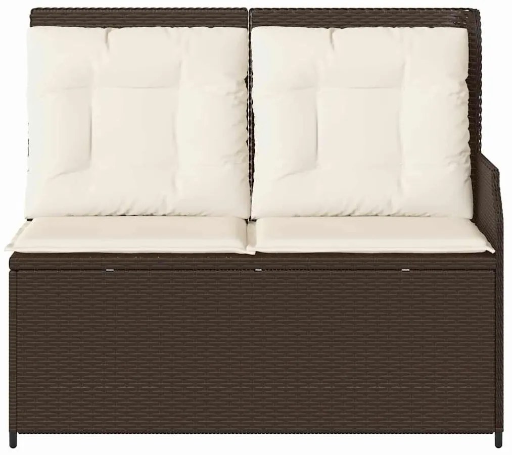 Kerti pad párnával Barna Poli rattan