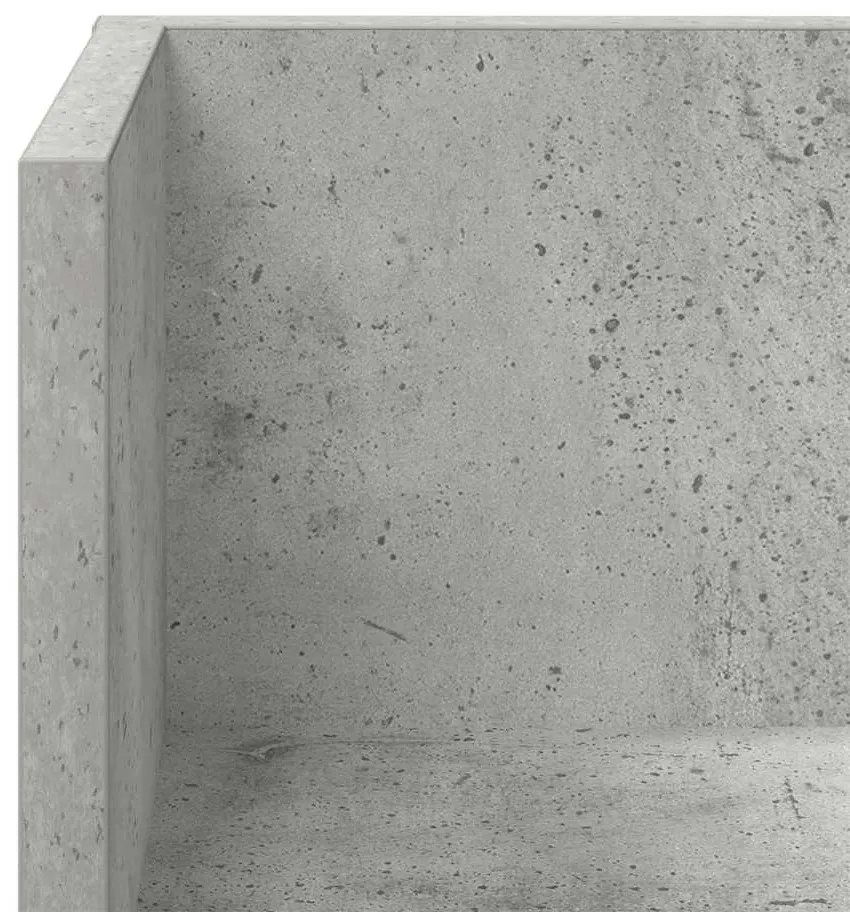 2 db betonszürke szerelt fa fali polc 100 x 16,5 x 16,5 cm
