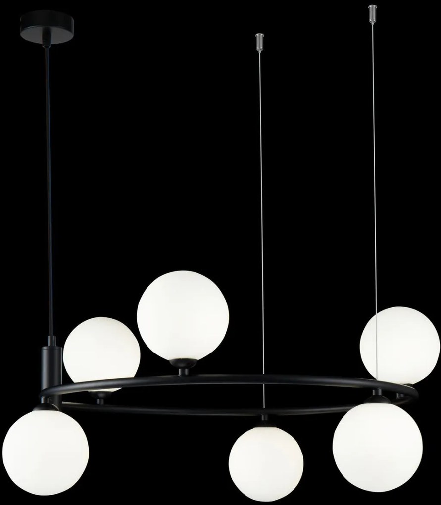 MAYTONI MOD013PL-06B RING Modern Függesztett Lámpa Fehér, Fekete G9 IP20