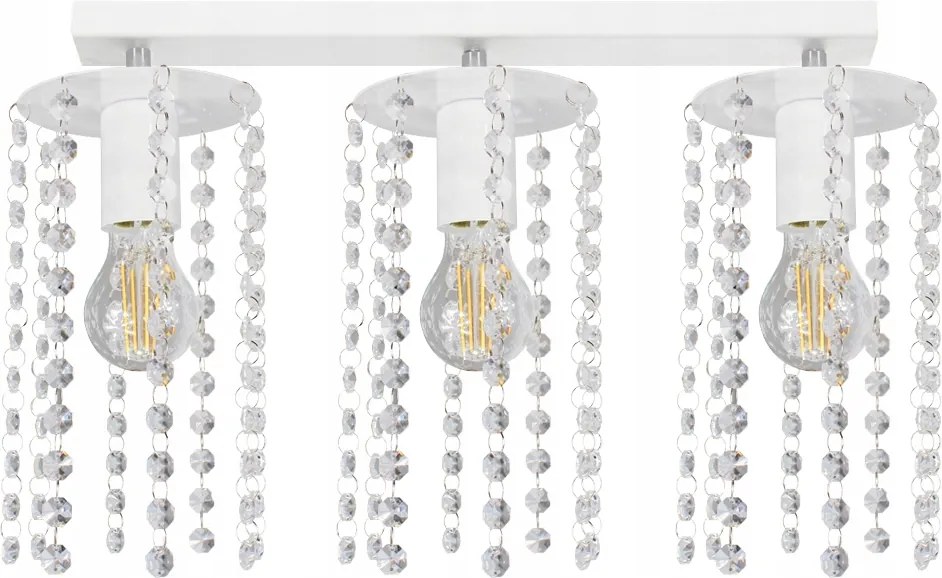Csillár Mennyezeti Függőlámpa Crystal 3 Fehér