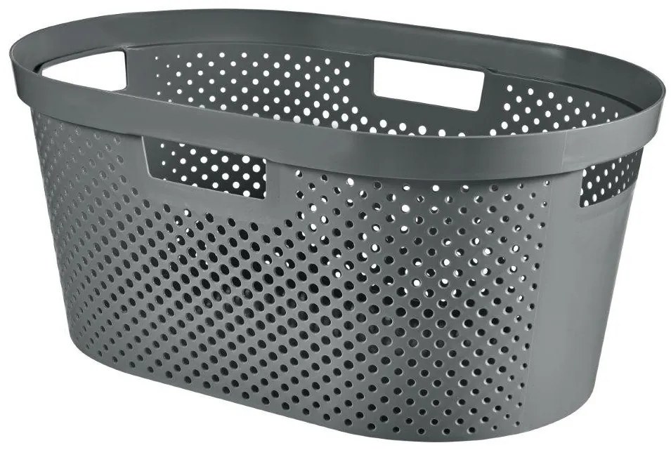 Curver Infinity Dots 40L szennyestartó kosár grafit