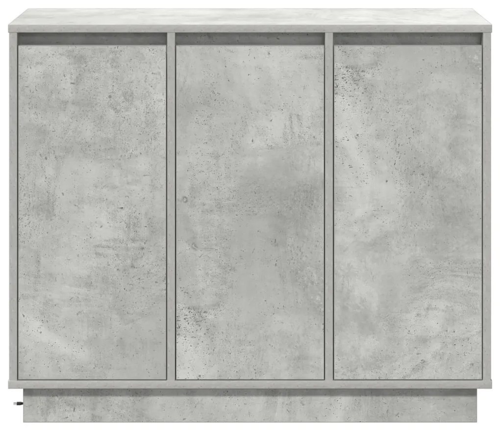 LED-es oldalszekrény Beton Szürke 90x32x75 cm Mérnöki Fa