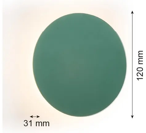 Argon 8323 - LED Fali lámpa OREGON PLUS LED/3W/230V 3000K 12 cm zöld