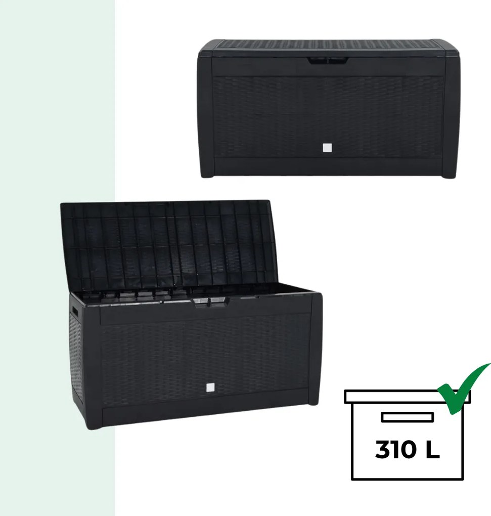 RATO tárolódoboz, 310L, 119x48x60 cm, antracit Prosperplast