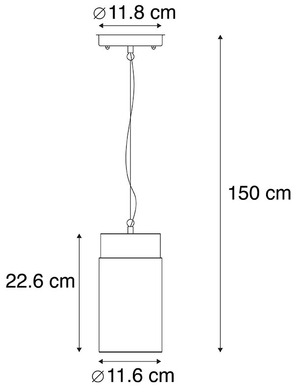 Modern függőlámpa fekete IP44 - Jarra