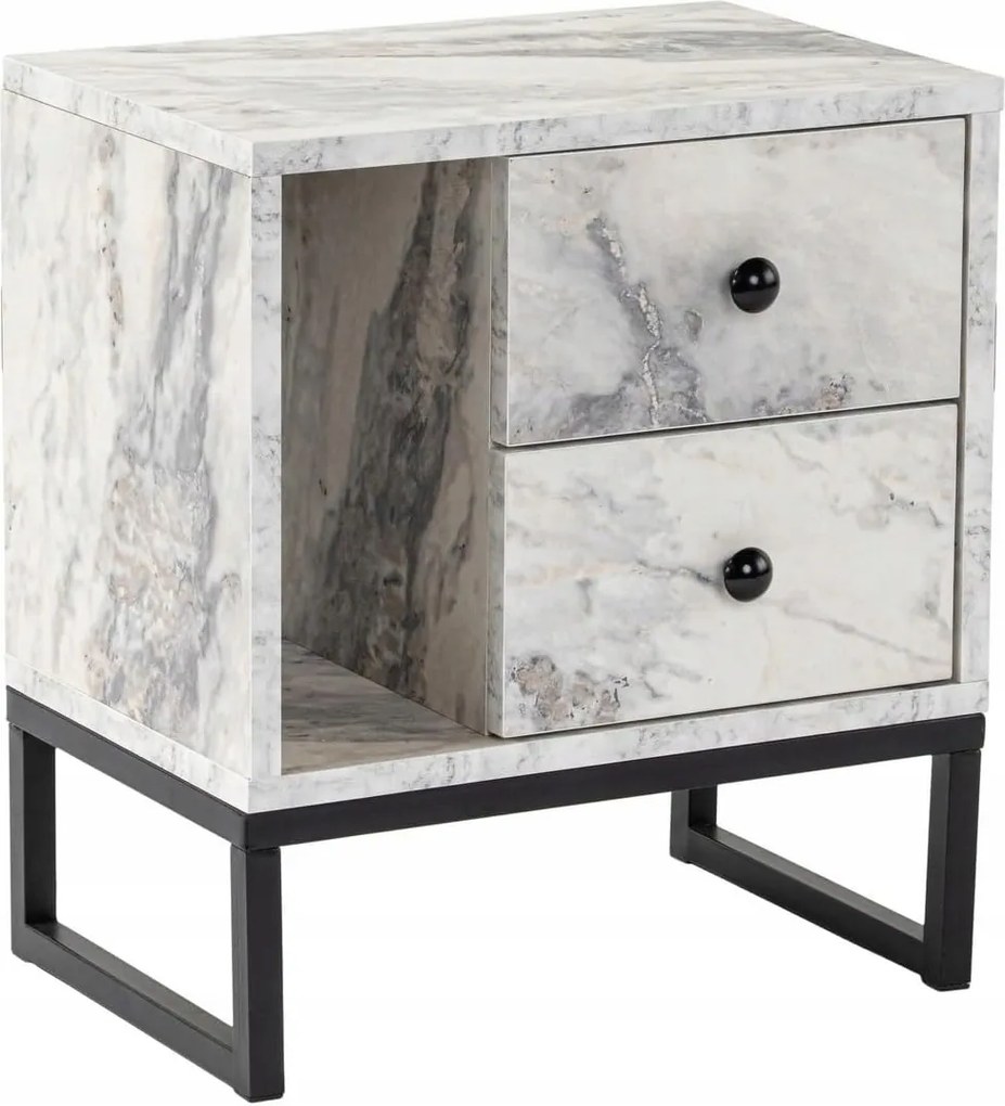 Éjjeliszekrény Glimmer Freesia Márvány-fekete Asir