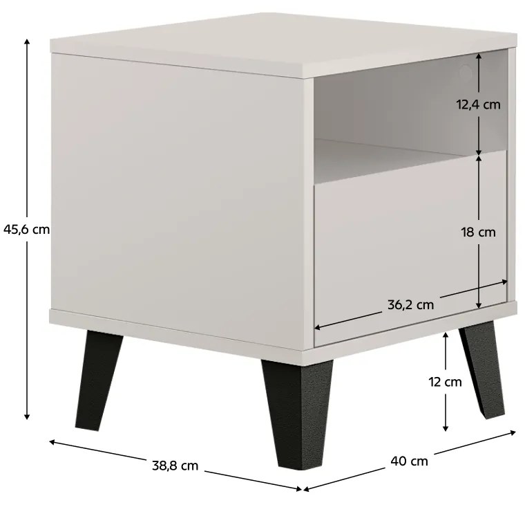BOGAN 1S éjjeliszekrény, kasmír