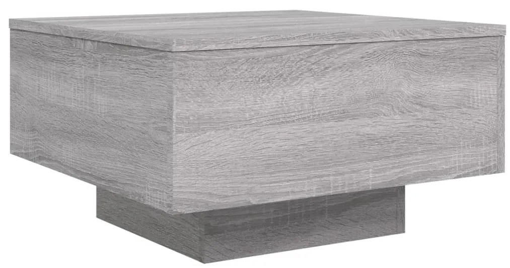 Szürke sonoma színű dohányzóasztal LED-lámpákkal 55x55x31 cm