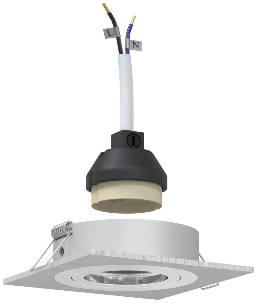 beépített spotlámpák 24 db Négyzet GU10 Ezüst 91x91 mm