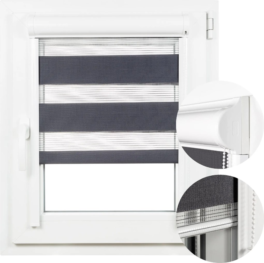 Roló Éjjel-Nappal Kazettás Non-invazív Zebra 40x220 Gyors összeszerelés