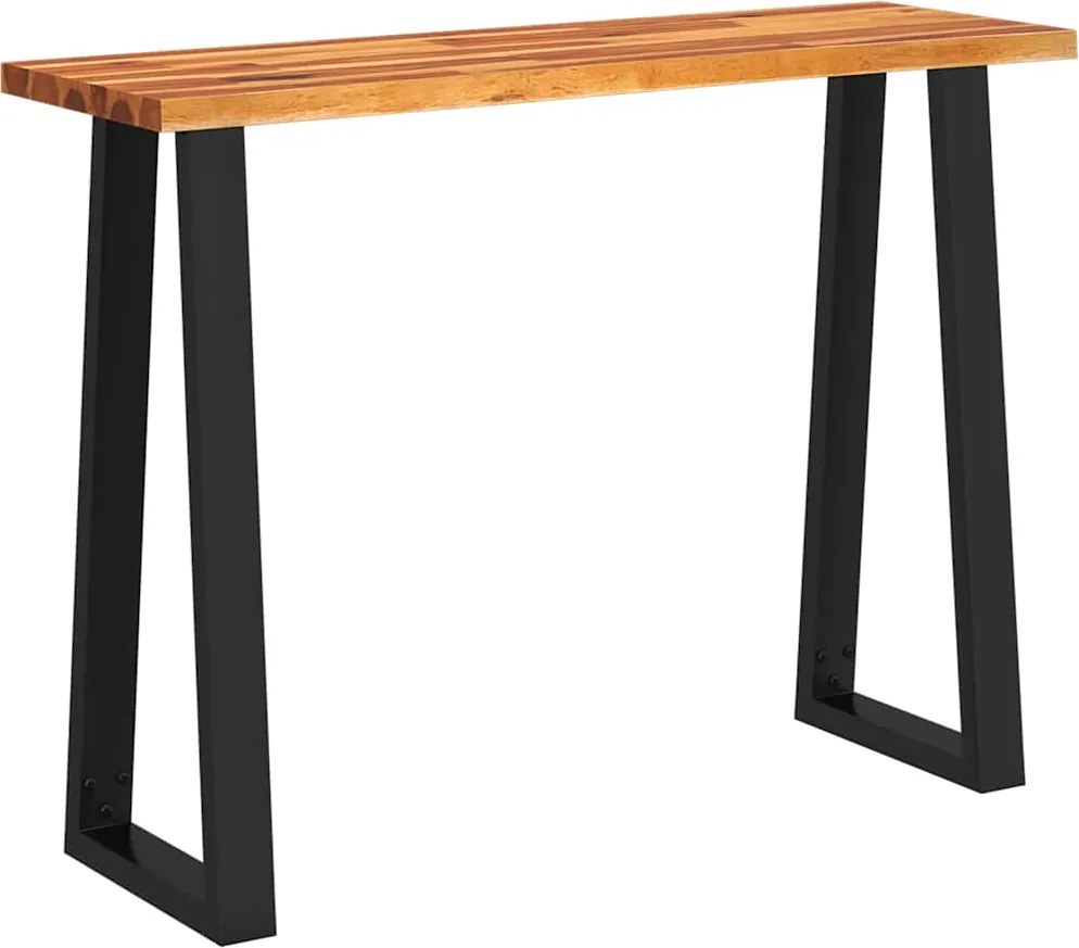 vidaXL tömör akácfa konzolasztal természetes éllel 110x35x80 cm