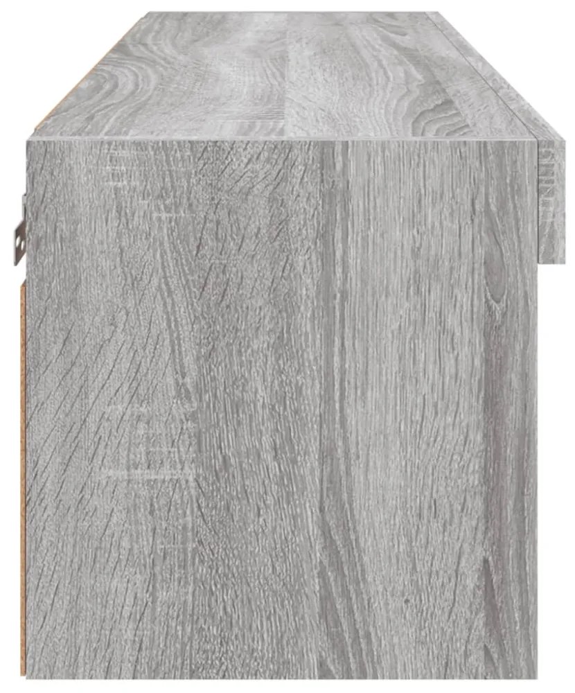 szürke sonoma színű TV-szekrény LED-világítással 80x30x30 cm