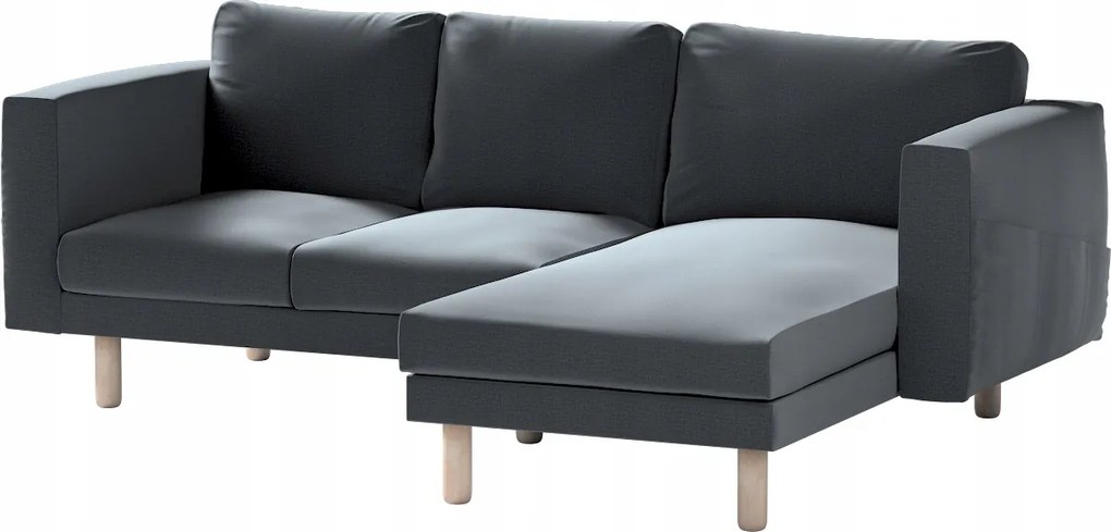 Dekoria Norsborg 3 személyes kanapé huzat Ikea székkel, szürke